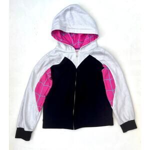 Marvel Ghost Spider Gwen Zip-Up Kids Hoodie - Size 13 - Preowned